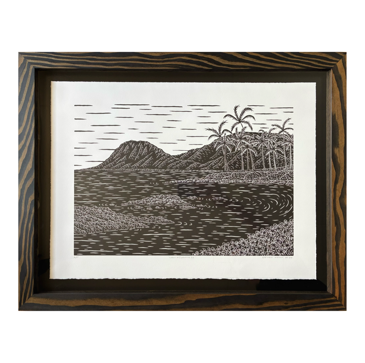 'Lanikūhonua II' Original Woodcut Print (framed) **FIRST PRINT in the edition 1/10