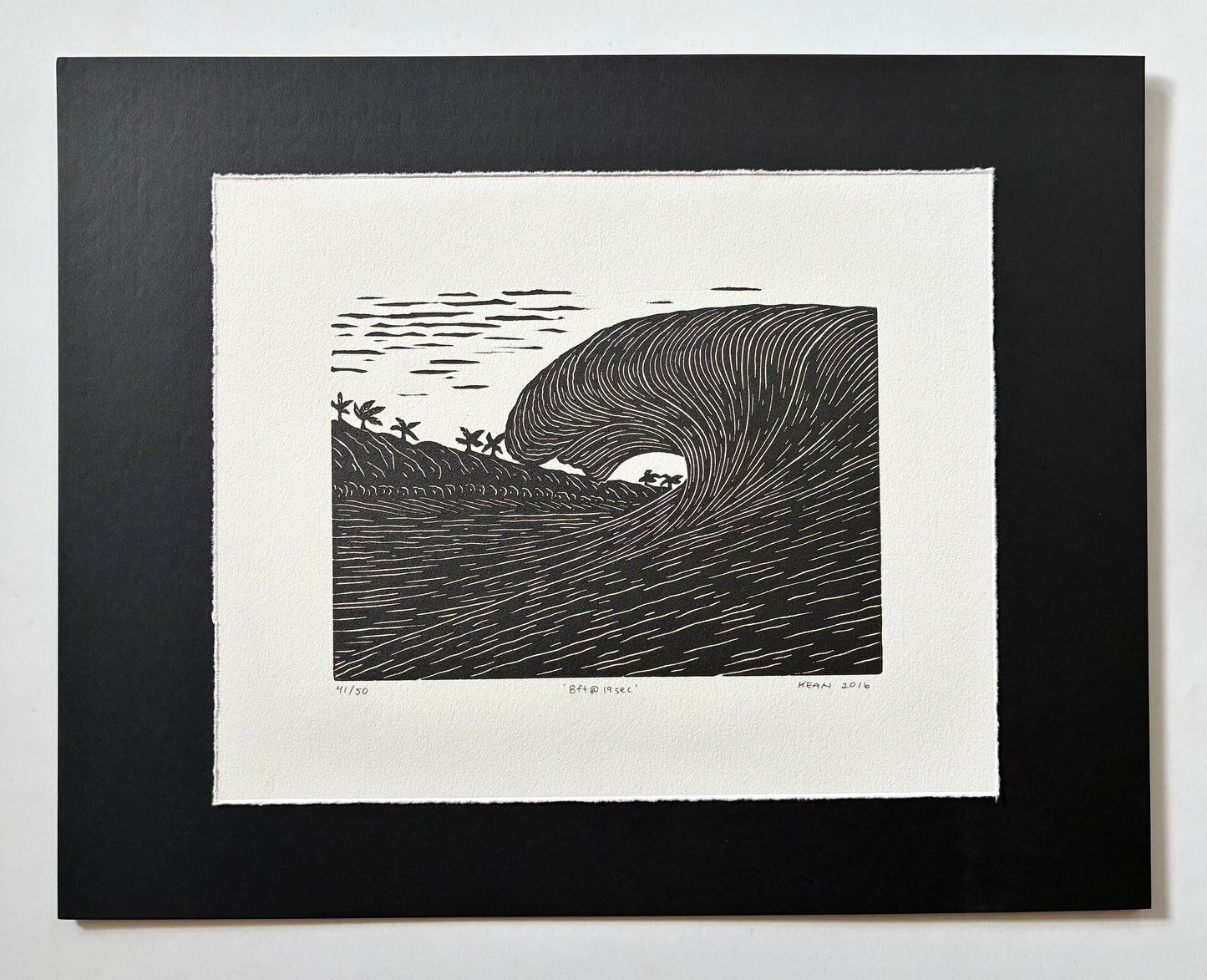 '8ft@19sec' 2016 - Limited Edition Original Linocut (framed) 41/50