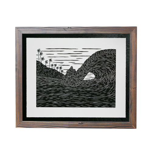 'Sea Cliff' Original Woodcut Print (framed) 11/25