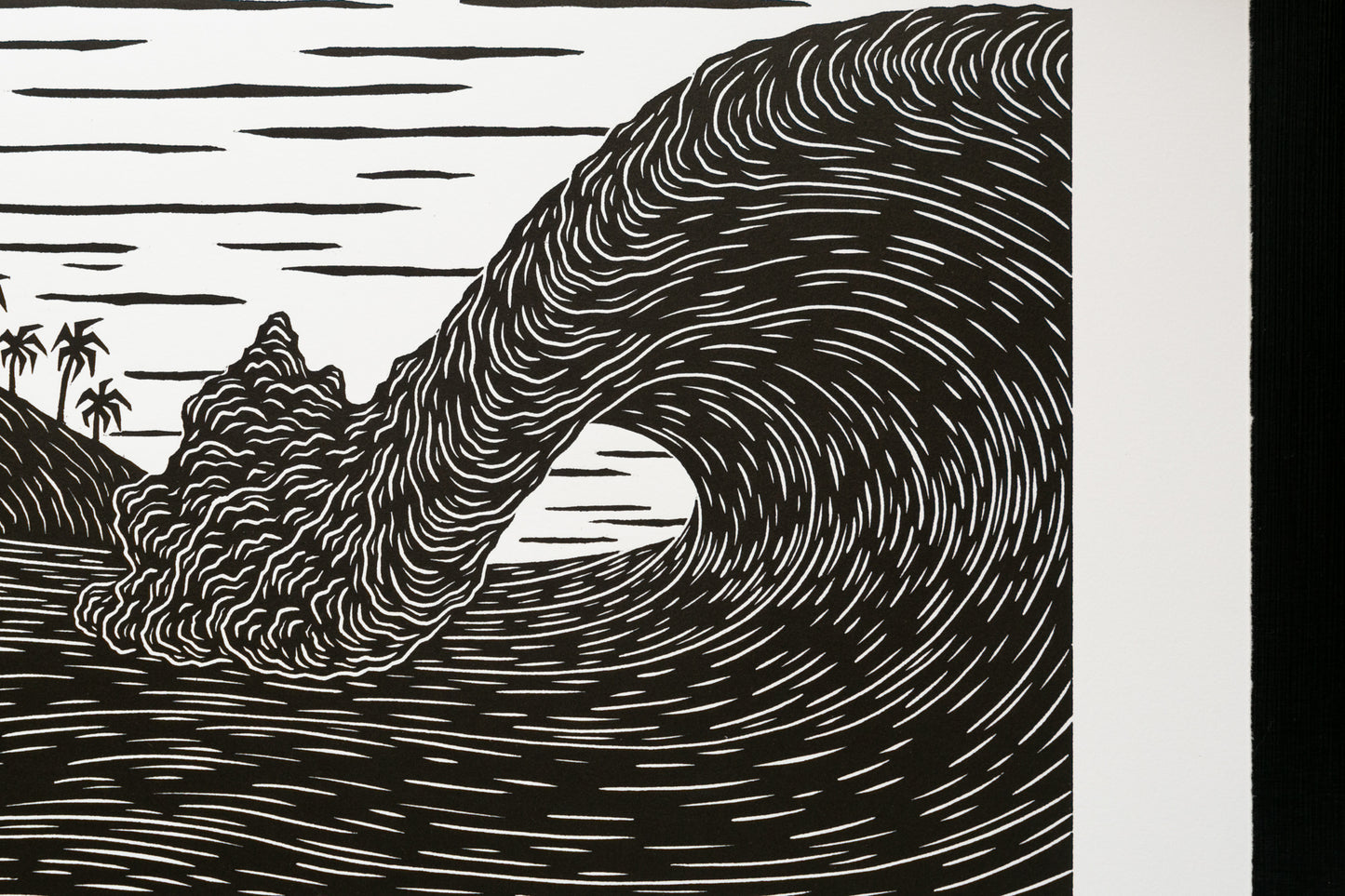 'Sea Cliff' Original Woodcut Print (framed) 12/25