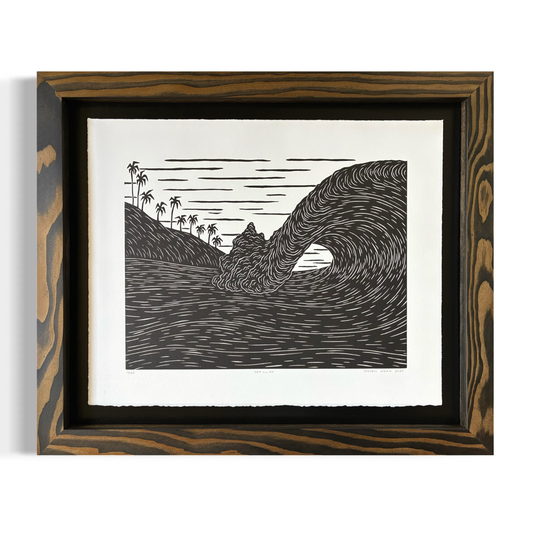 'Sea Cliff' Original Woodcut Print (framed) 14/25