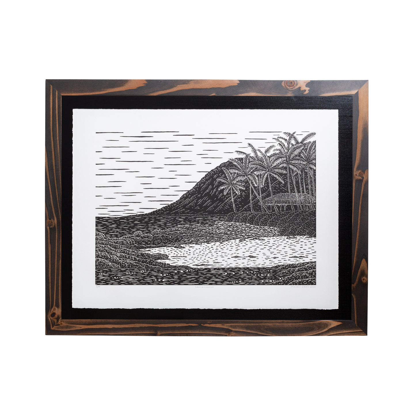 'Lanikūhonua' Original Woodcut Print (framed) 9/10