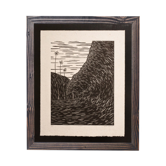 'Na Pali' Original Woodcut Print (framed) 8/25