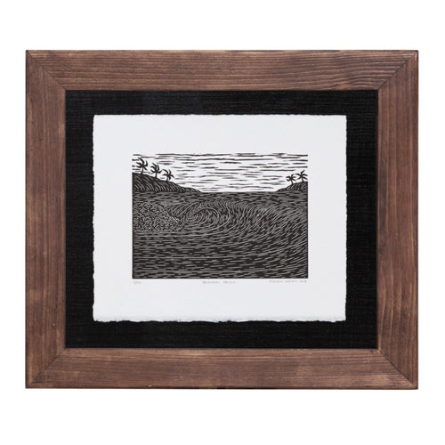 Original Linocut Print - 'Between Palms' (framed)
