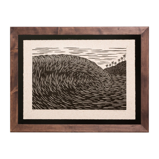 'Siete' Framed Original Woodcut Print