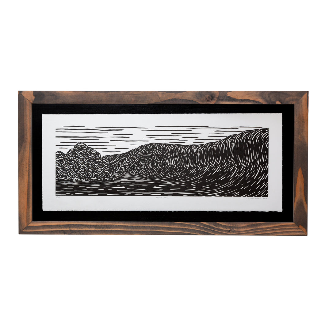 ‘Rocky Lefts’ 4/25 Original Woodcut Print  (framed)