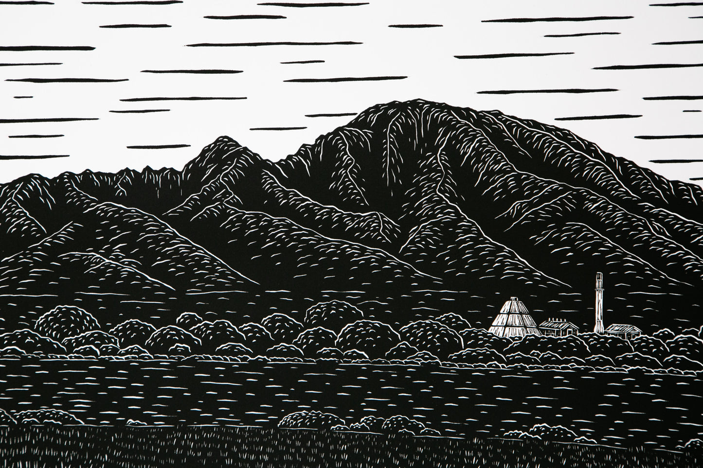 'The Sugar Mill' Original Woodcut Print 12/20